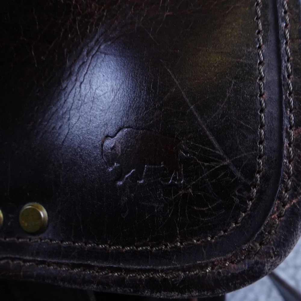 Buffalo Jackson Dark Brown‎ Leather Messenger Bag Briefcase Satchel Vintage Look